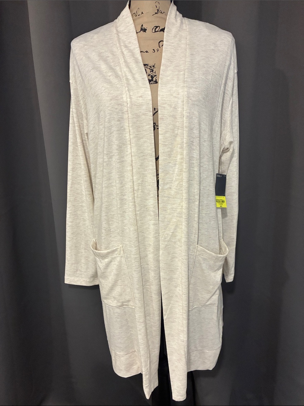Xersion Lounge Open-Front Cardigan in Light Cream